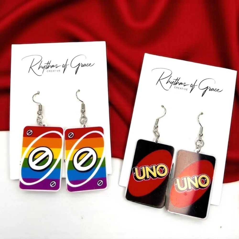 UNO-Forgettable Fun: Colorful Card Earrings That Deal Style! NWT Jewelry
